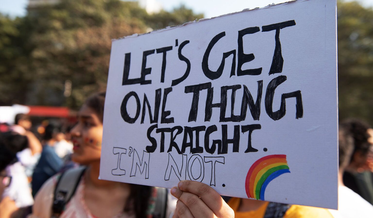 Protest sign that says "let's get one thing straight - I'm not"