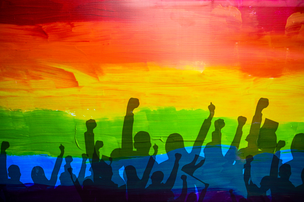LGBTQ pride flag. Rainbow colour flag. Gay and Lesbian pride concept.