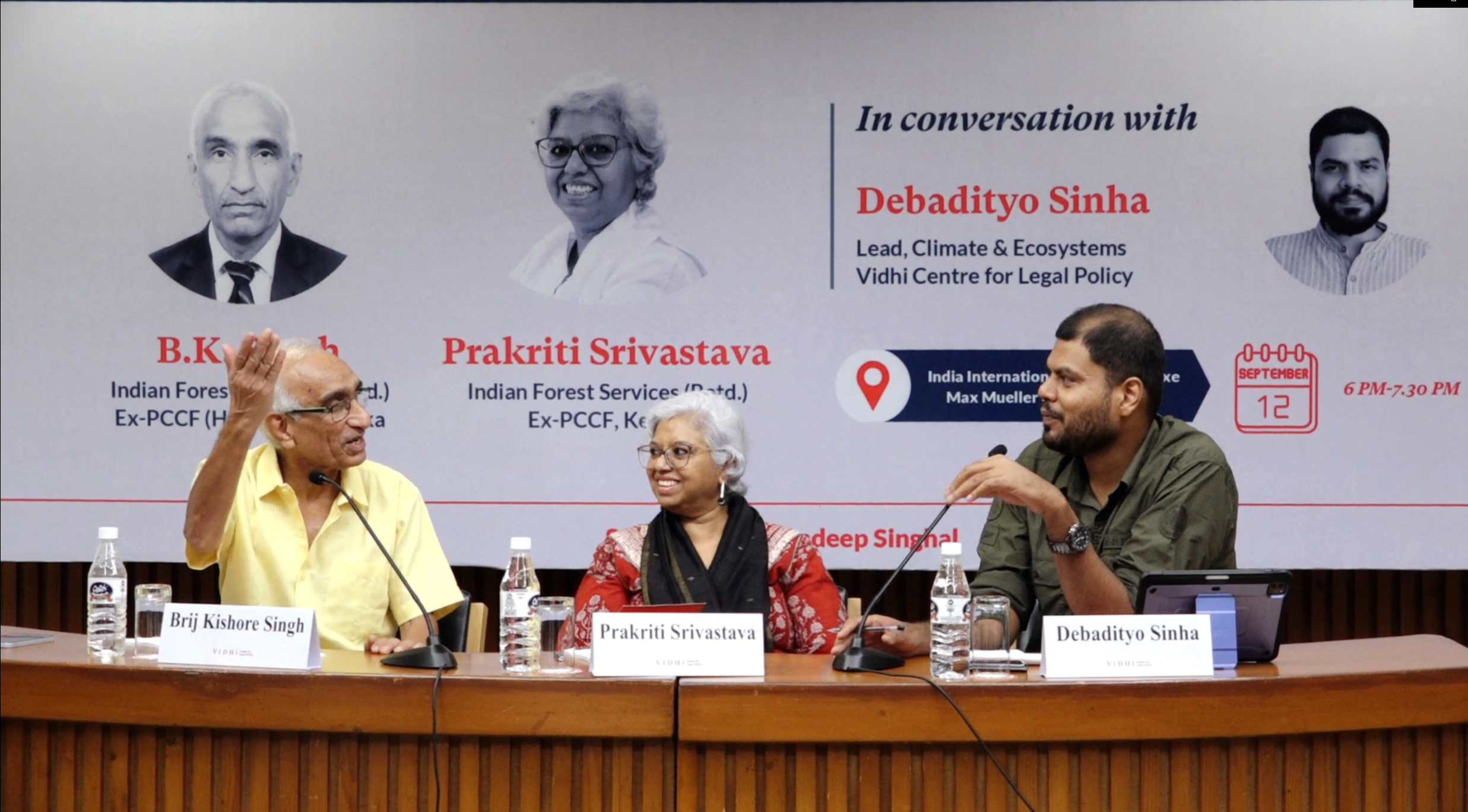 An image from the event featuring B.K. Singh & Prakriti Srivastava (Ex-PCCFs Karnataka & Kerala)